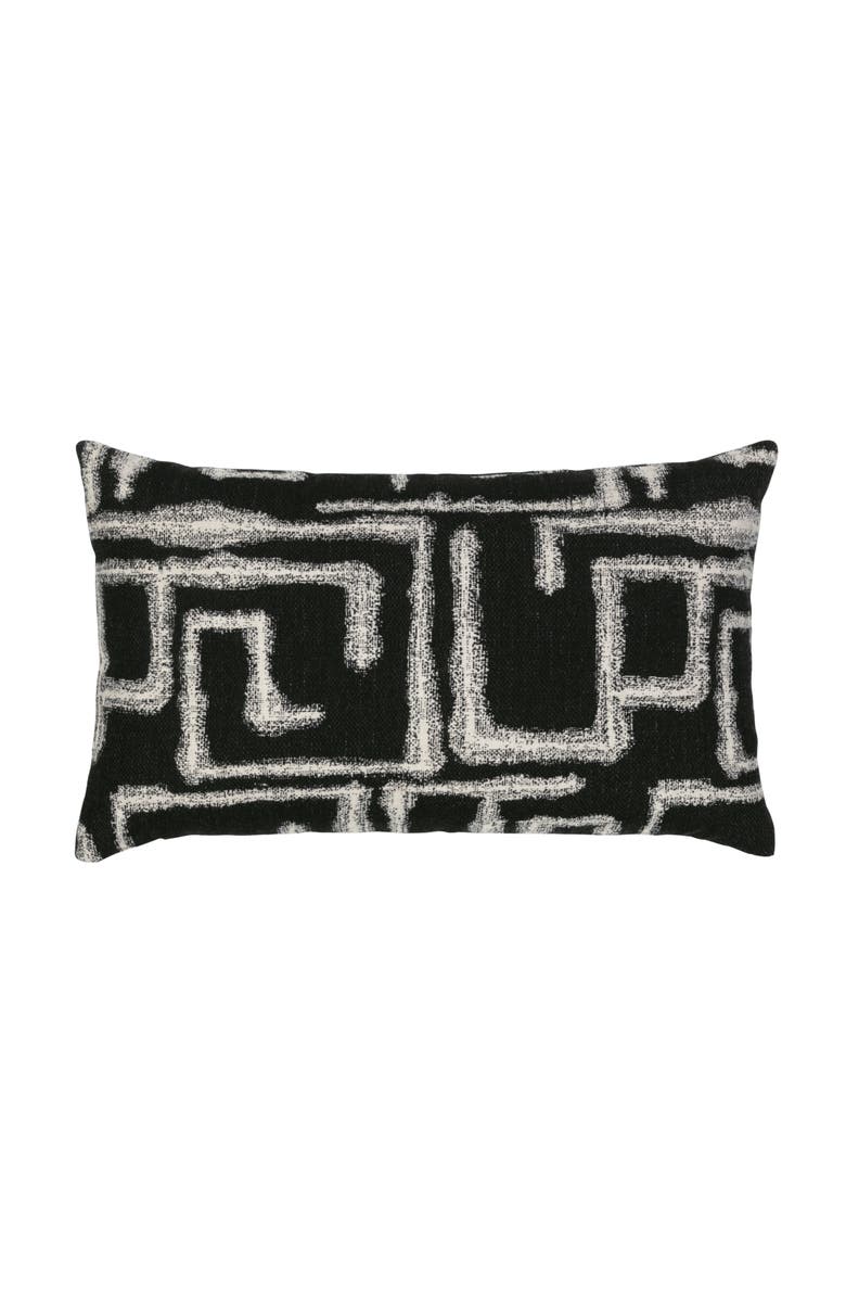 Elaine Smith Kasai Ebony Indoor & Outdoor Woven Accent Pillow, Main, color, Ebony