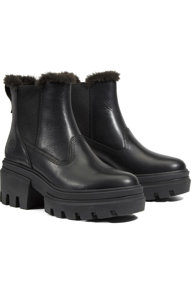 Timberland Everleigh Faux Fur Lined Platform Chelsea Boot, Main, color,