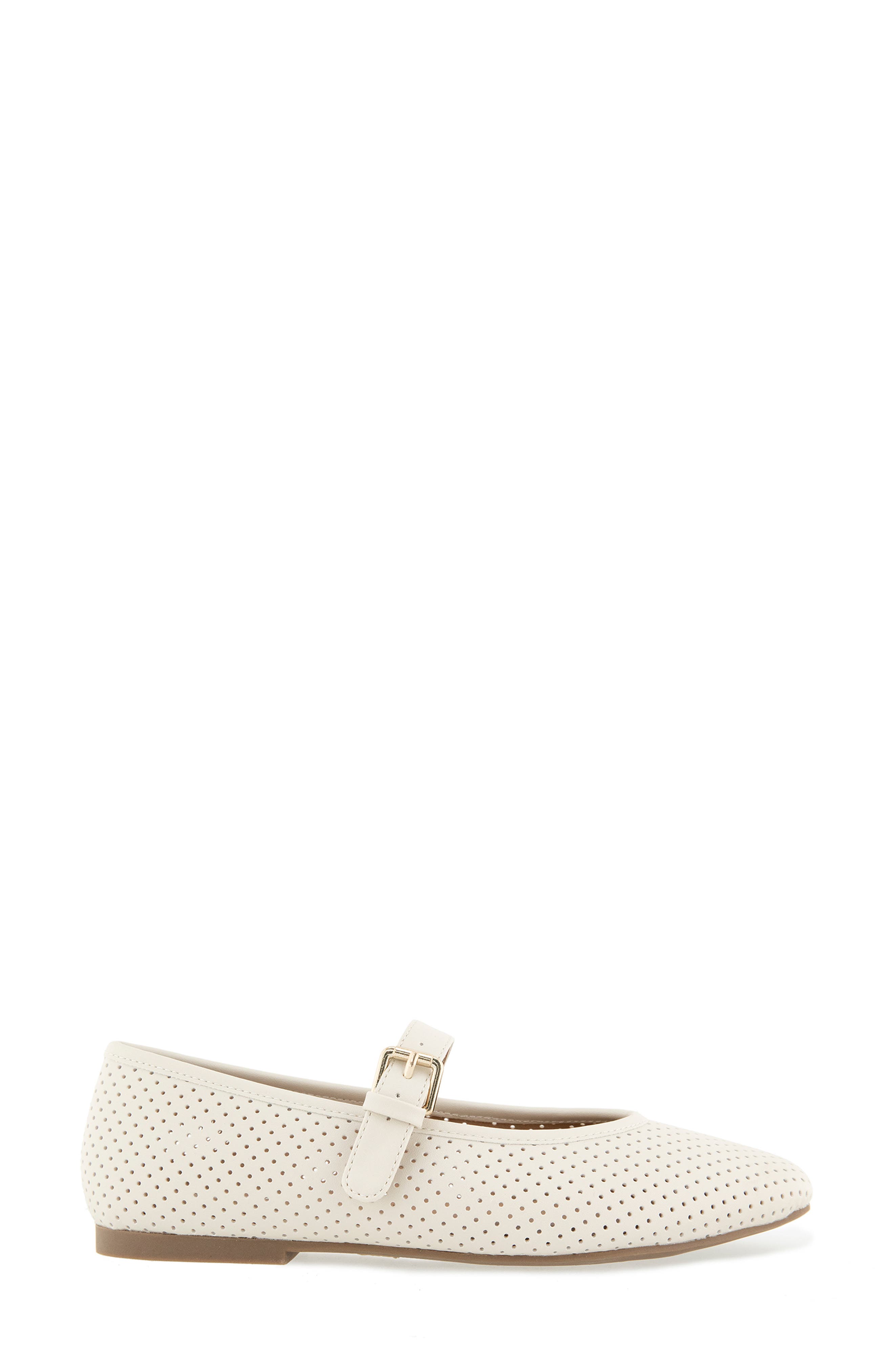 Esprit Deacon Perforated Mary Jane Flat, Alternate, color, Ivory Pu