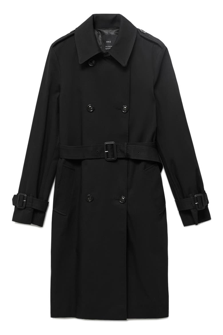 Classic Belted Trench Coat, Main, color, BLACK