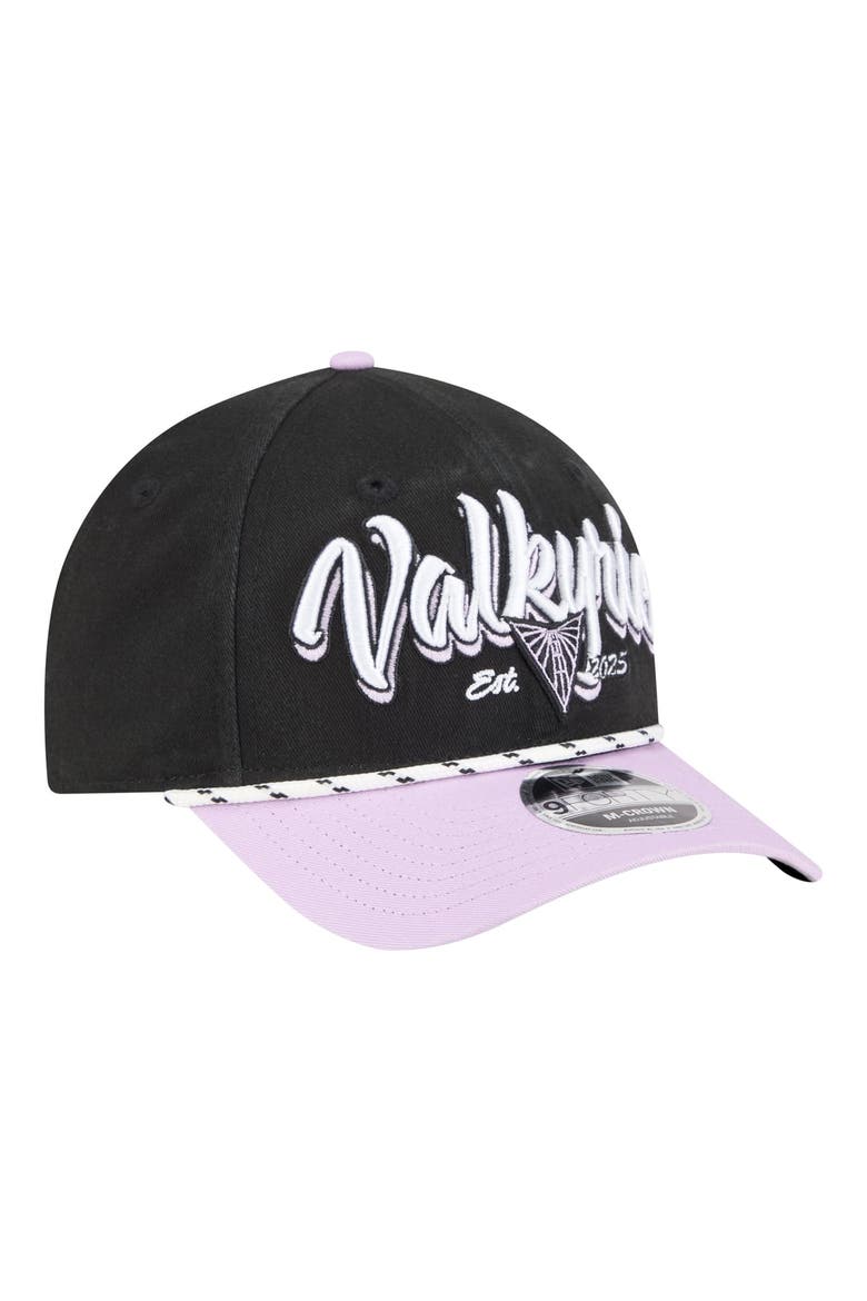 Unisex New Era  Eclipse Black/Violet Golden State Valkyries Team Loyal Script Two-Tone M-Crown 9FORTY Adjustable Hat, Alternate, color, Eclipse Black