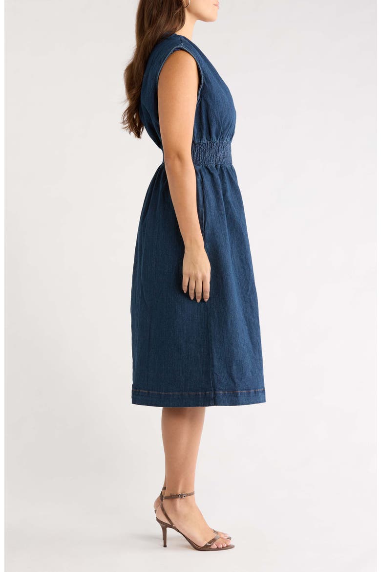 Lula Smocked Sleeveless Zip Front Dress, Alternate, color, MID-BLUE