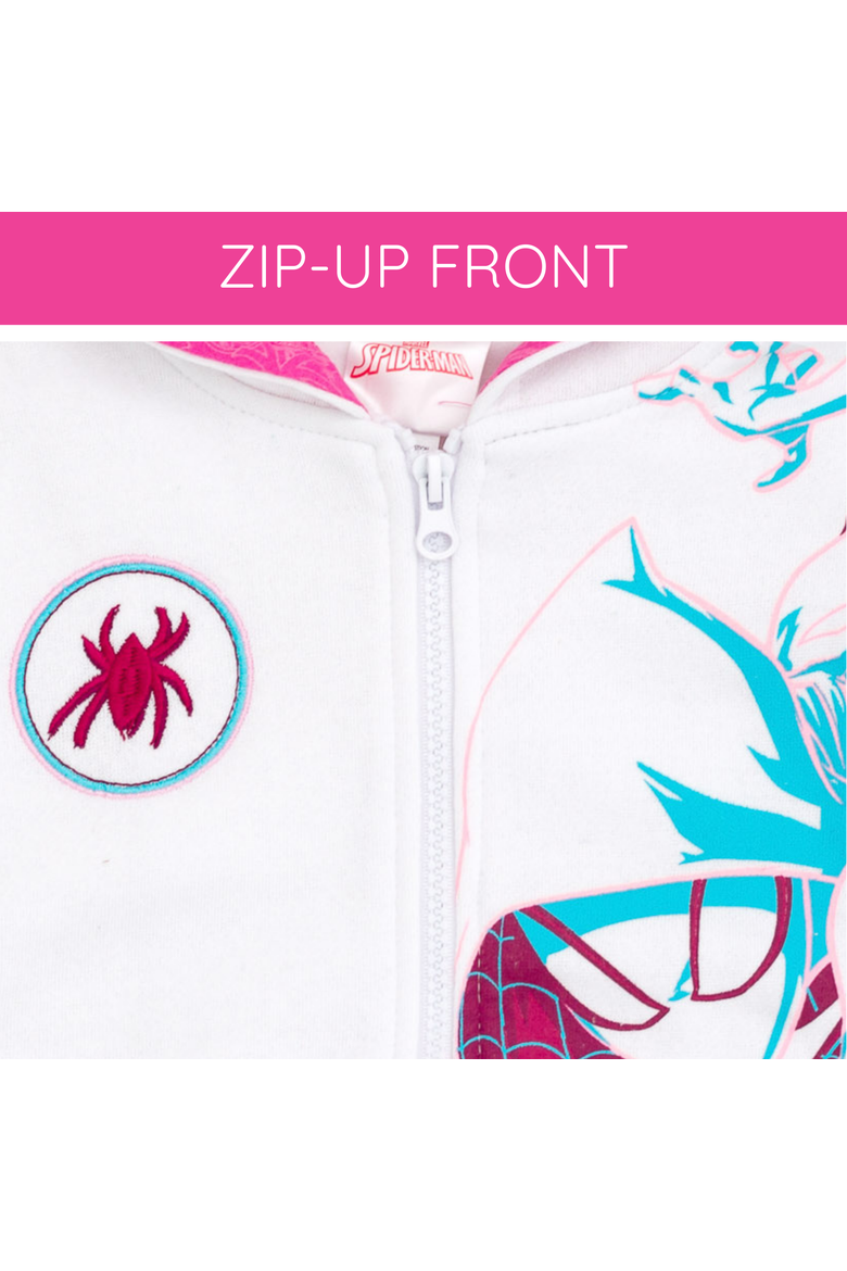 Spider-Man Cosplay Fleece Zip-Up Hoodie, Alternate, color, Ghost Spider Teal