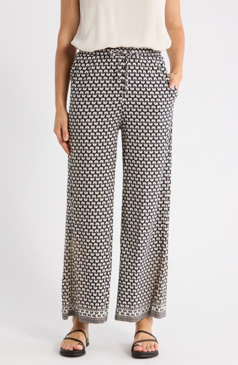 Drawstring Wide Leg Pants