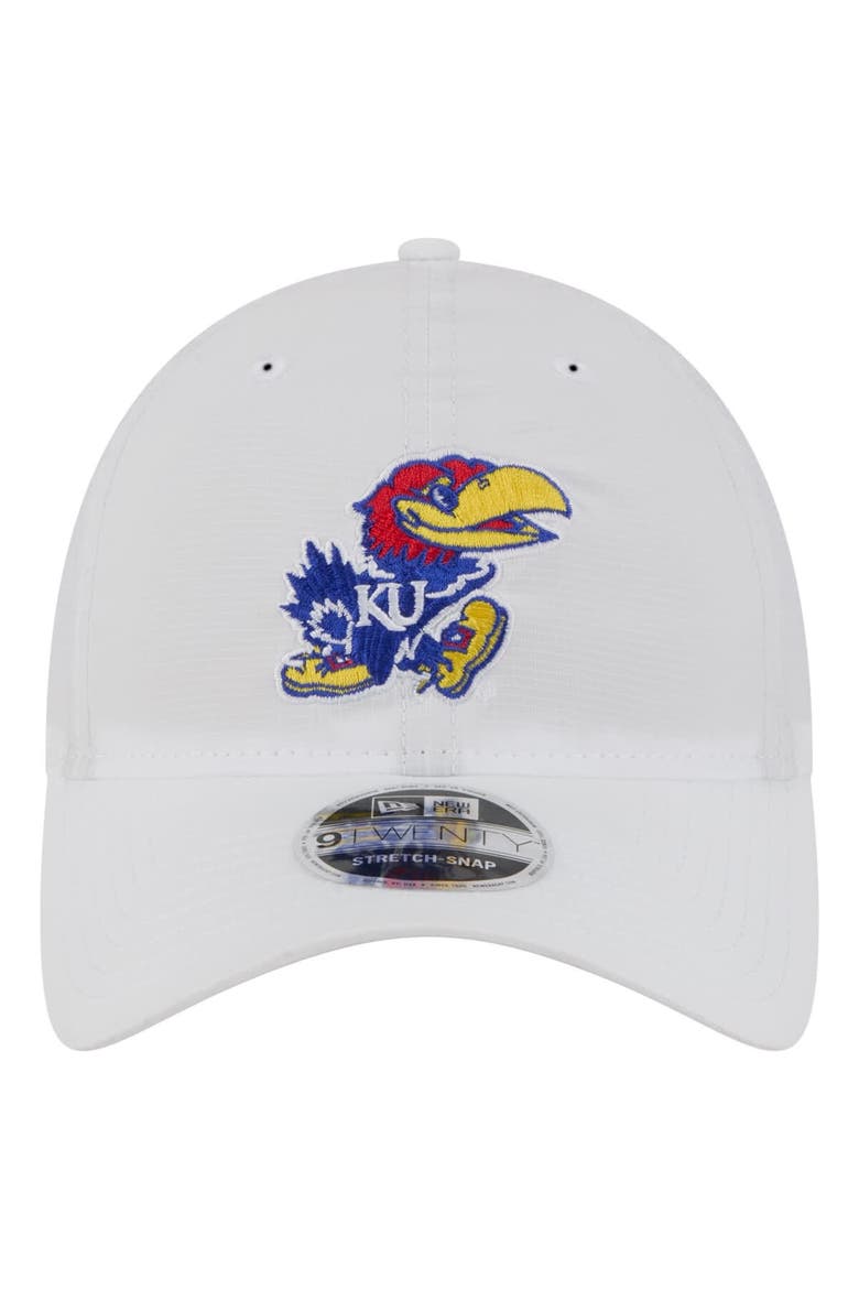 Men's New Era White Kansas Jayhawks Active Ripstop 9TWENTY Adjustable Hat, Alternate, color, White