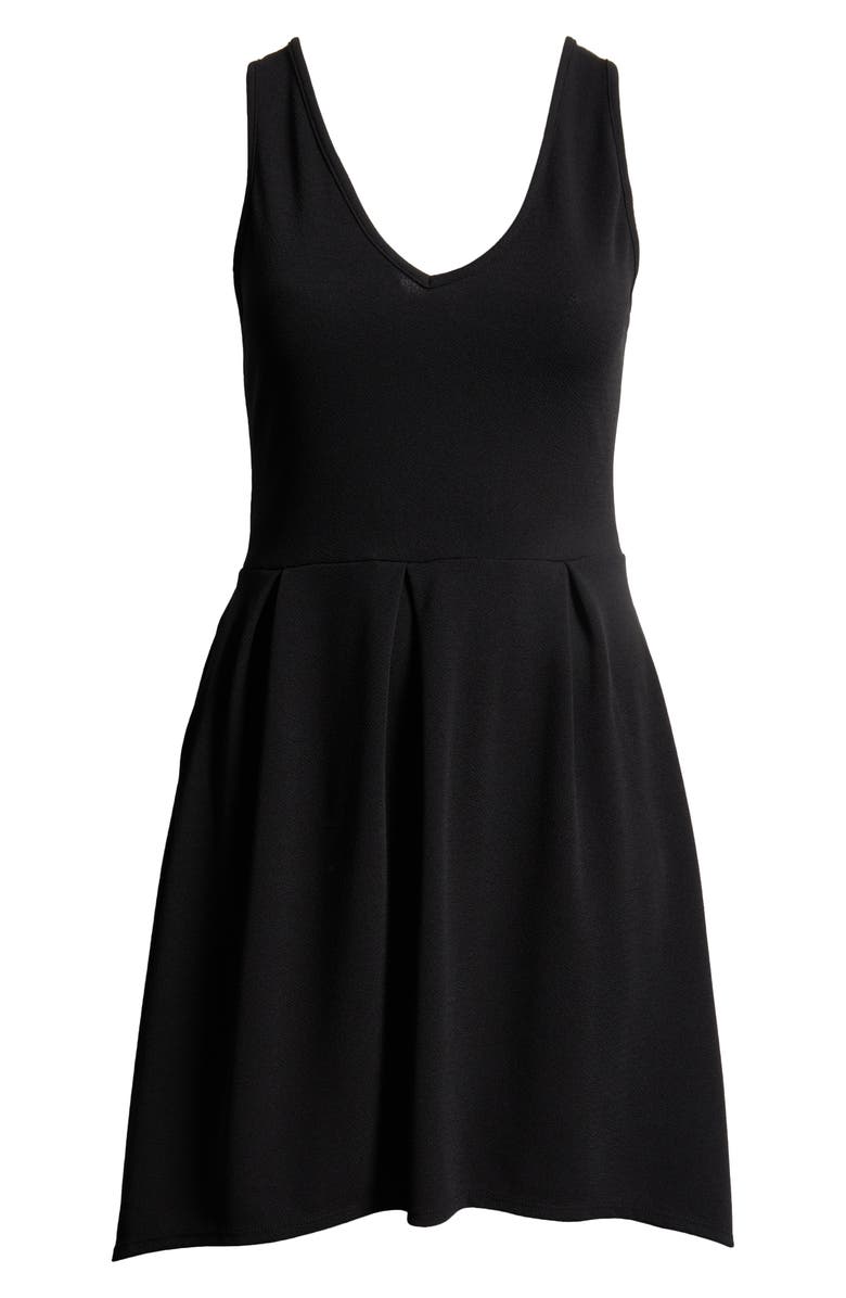 24seven Comfort Apparel Party Stretch High-Low Dress, Alternate, color, Black