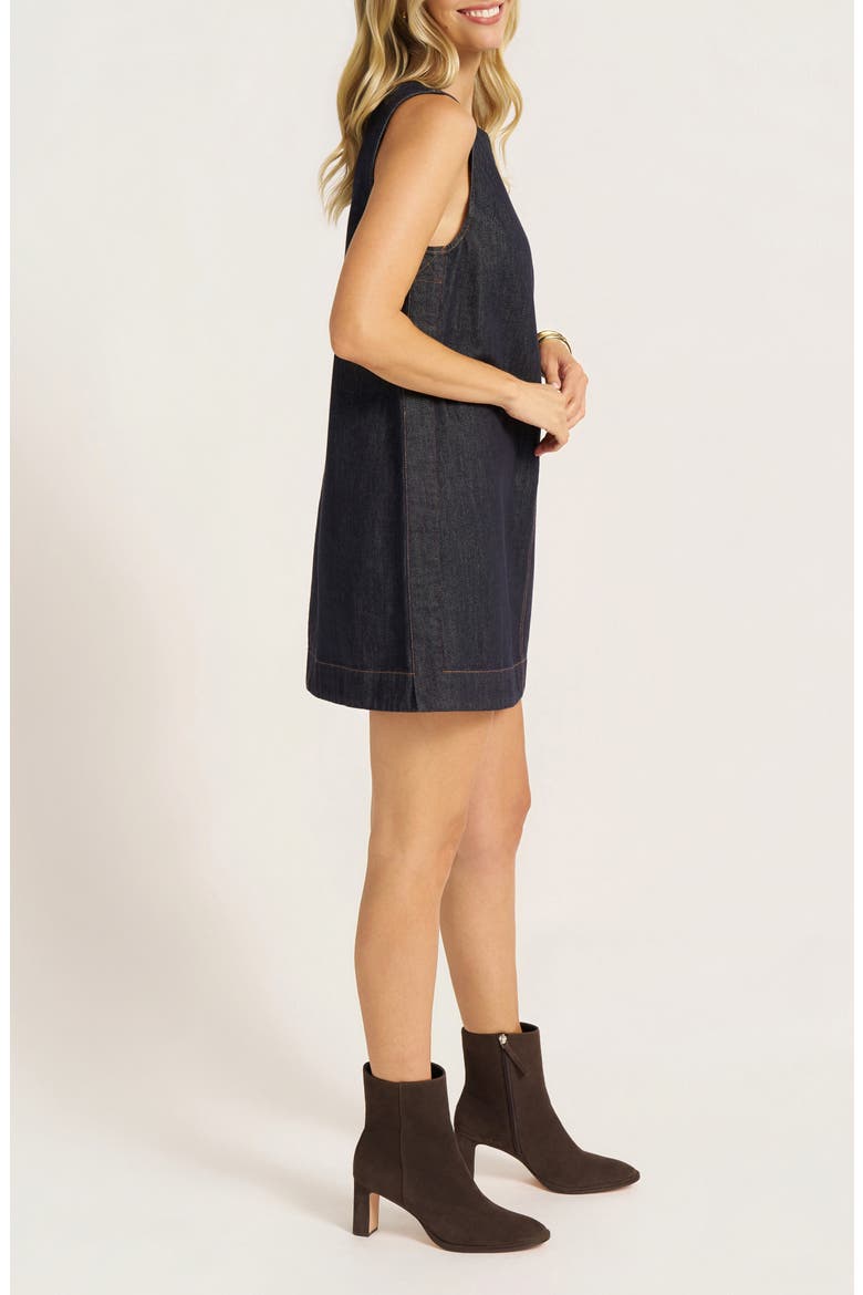 Ashton Faux Suede Shift Minidress, Alternate, color, DENIM
