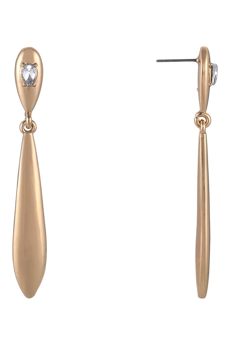 Elongated Teardrop Linear Earrings, Main, color, GOLD
