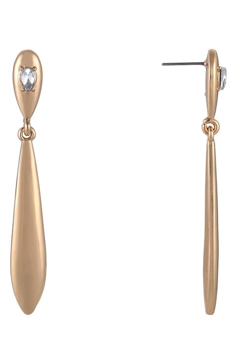 Elongated Teardrop Linear Earrings
