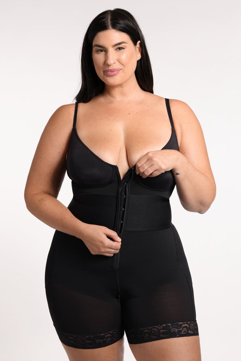 AirSlim ElasticFuse Waistband Shaping Bodysuit, Alternate, color, Black