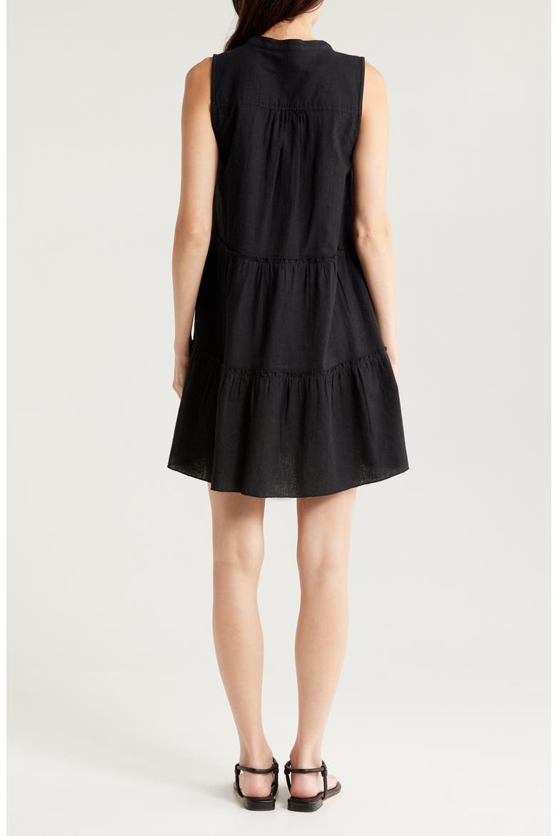 Tiered Cotton Blend Cover-Up Dress, Alternate, color, BLACK