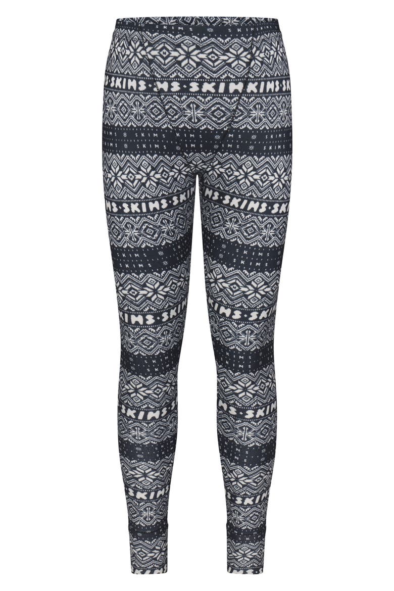 Logo Plush Pointelle Leggings, Alternate, color, ONYX FAIRISLE
