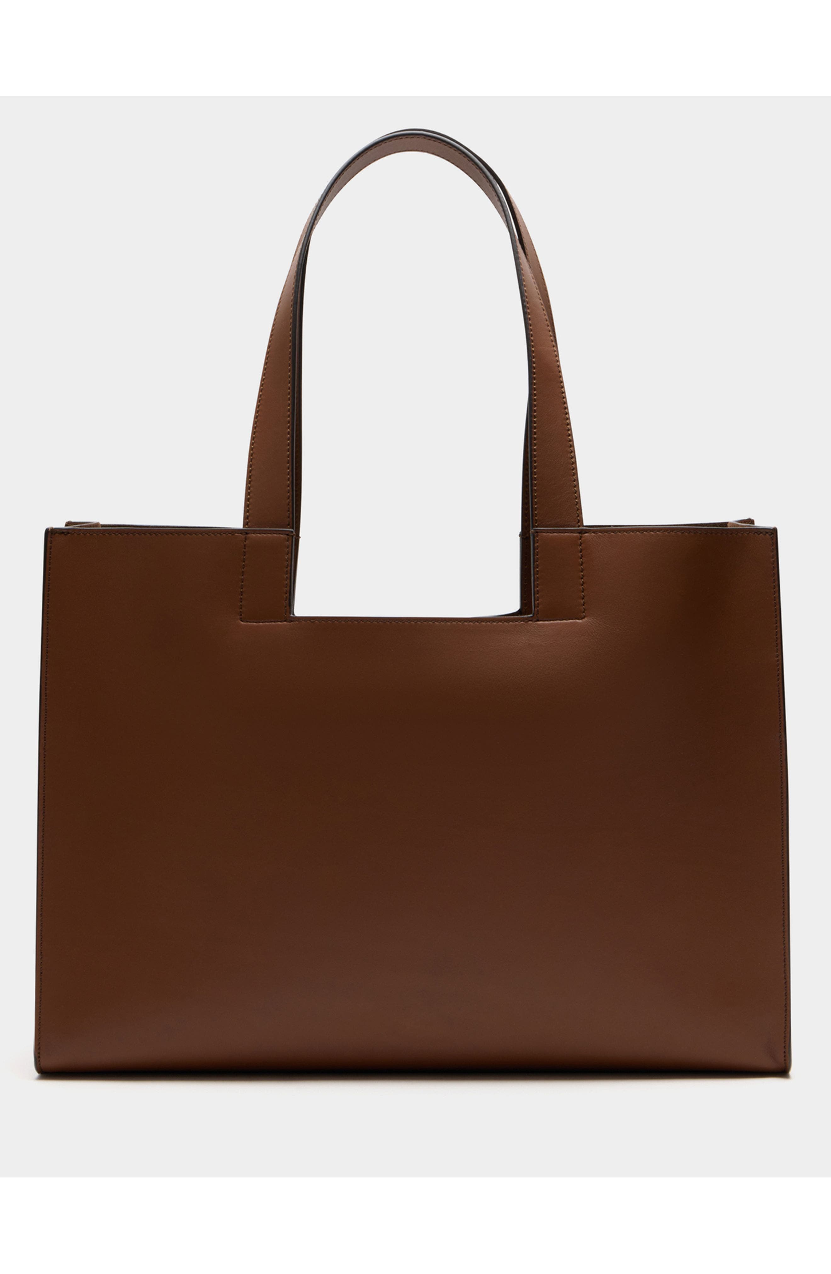 Bally Easy Bally Tote Bag in Leather and Plain Finish, Alternate, color, Brown