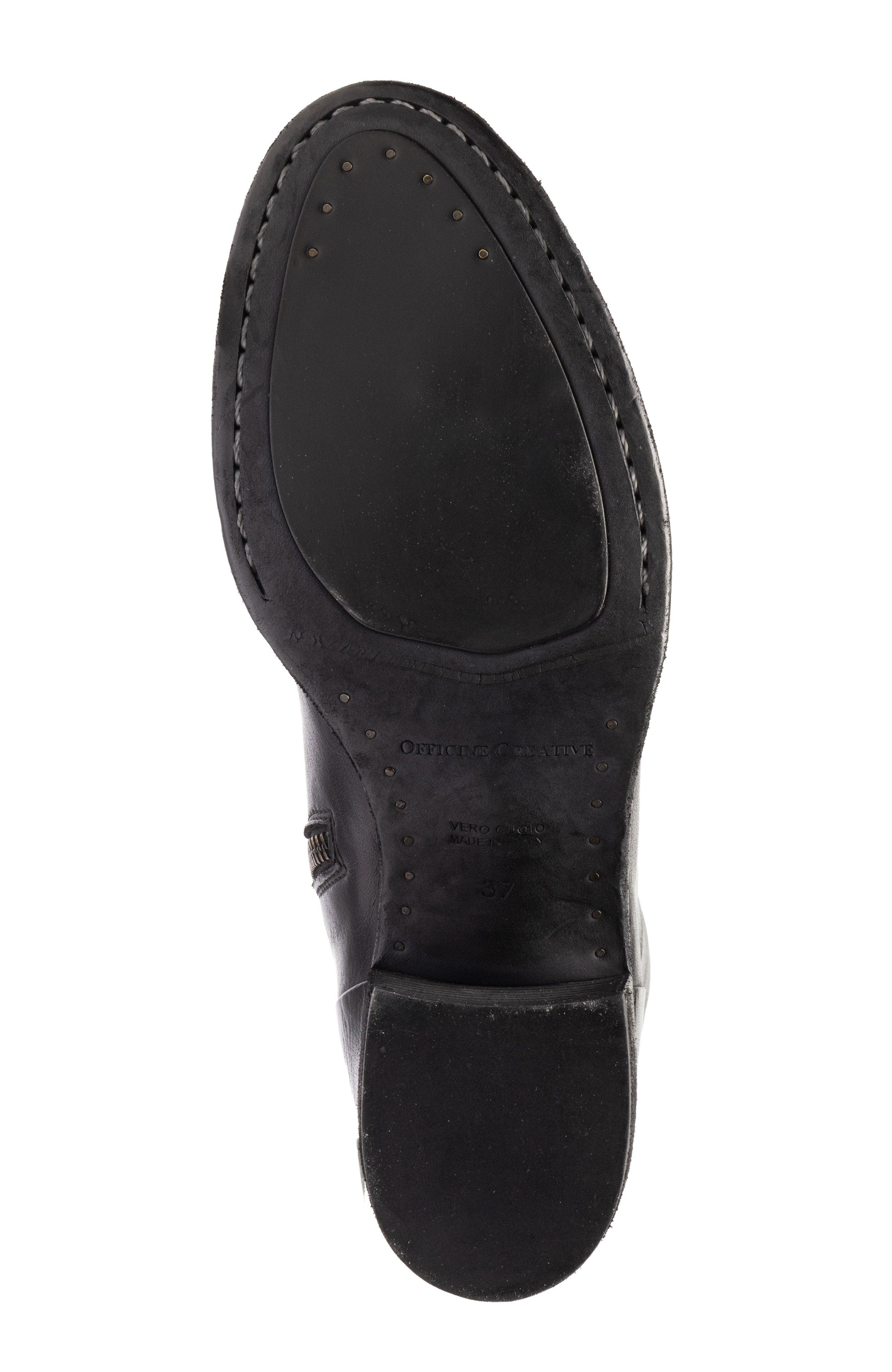 Officine Creative Denner 107 Leather Almond-Toe Bootie, Alternate, color, Black