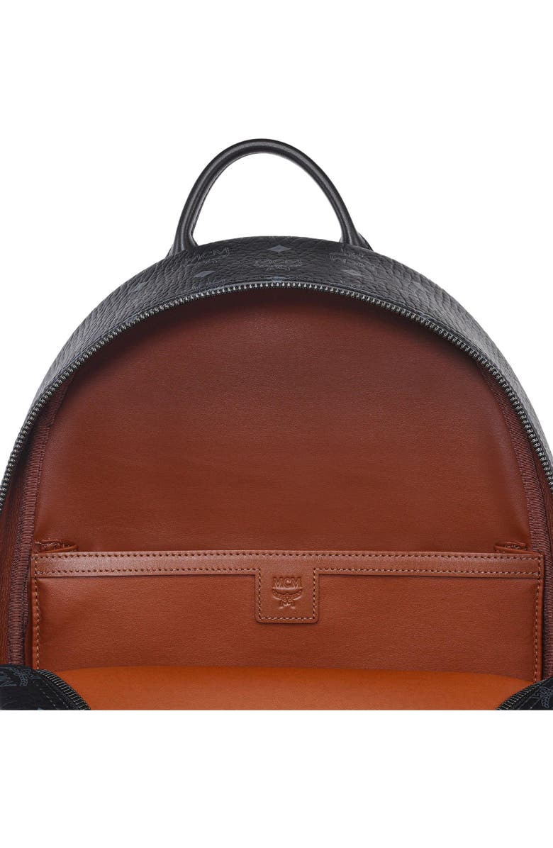 MCM Stark Side Studs Backpack in Visetos, Alternate, color, Black