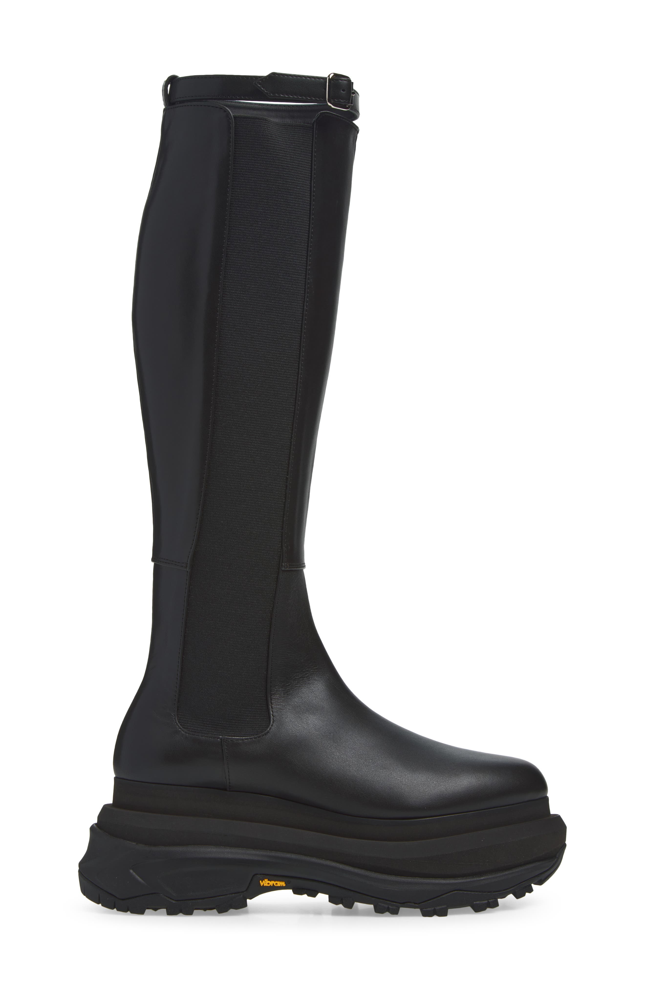Belt Shaft Tall Boot, Alternate, color, BLACK