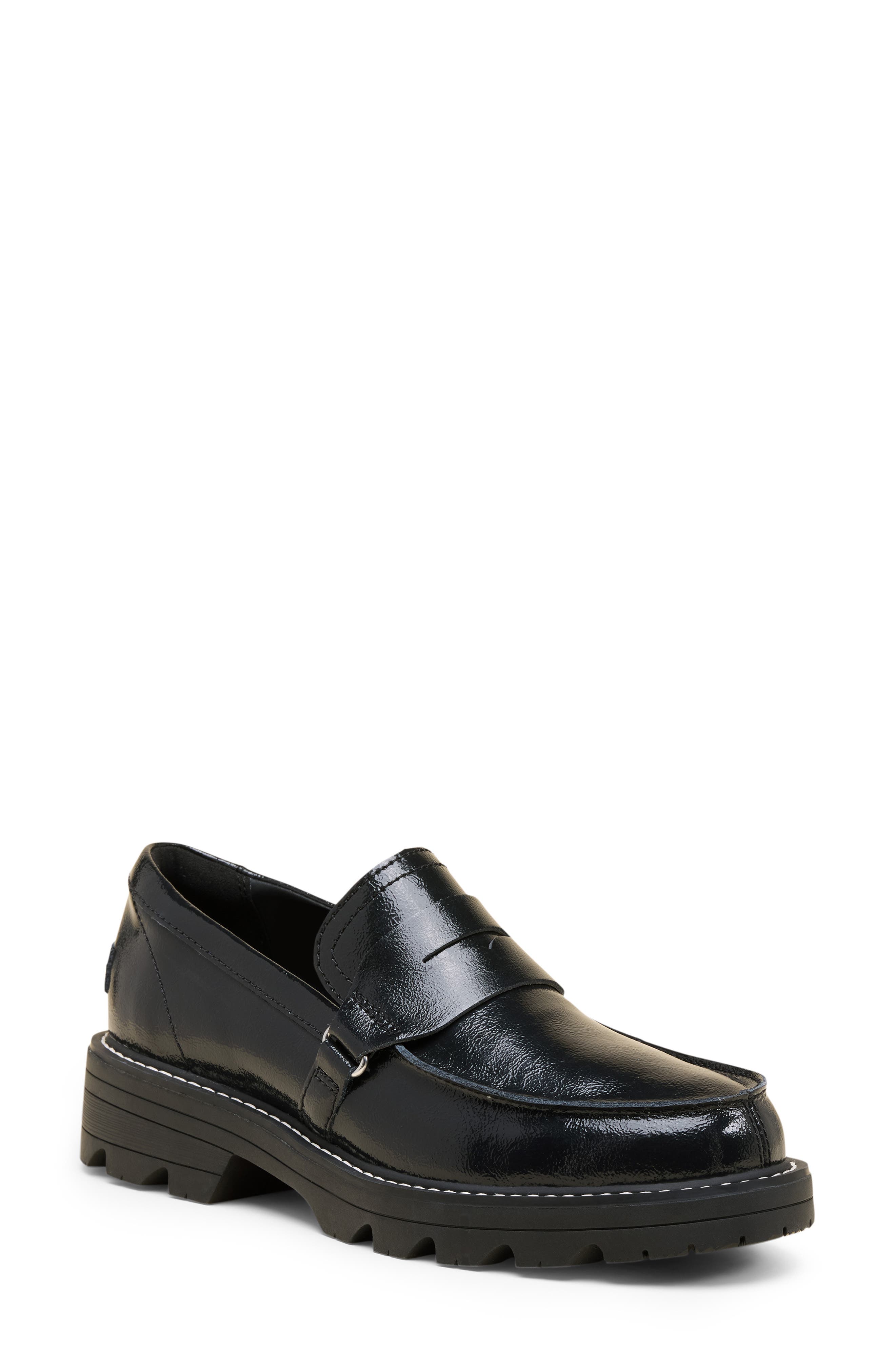 Revel Ave Penny Loafer, Main, color, BLACK/ CHALK