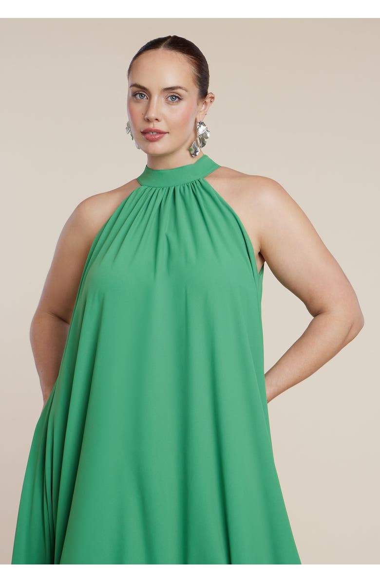ELOQUII High Low Dramatic Ruffle Detail Dress, Alternate, color, Mint Green
