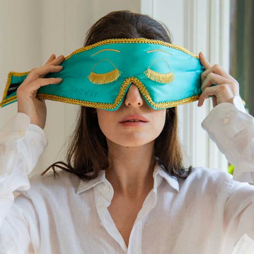 Drowsy Sleep Co . Silk Sleep Mask In Turquoise