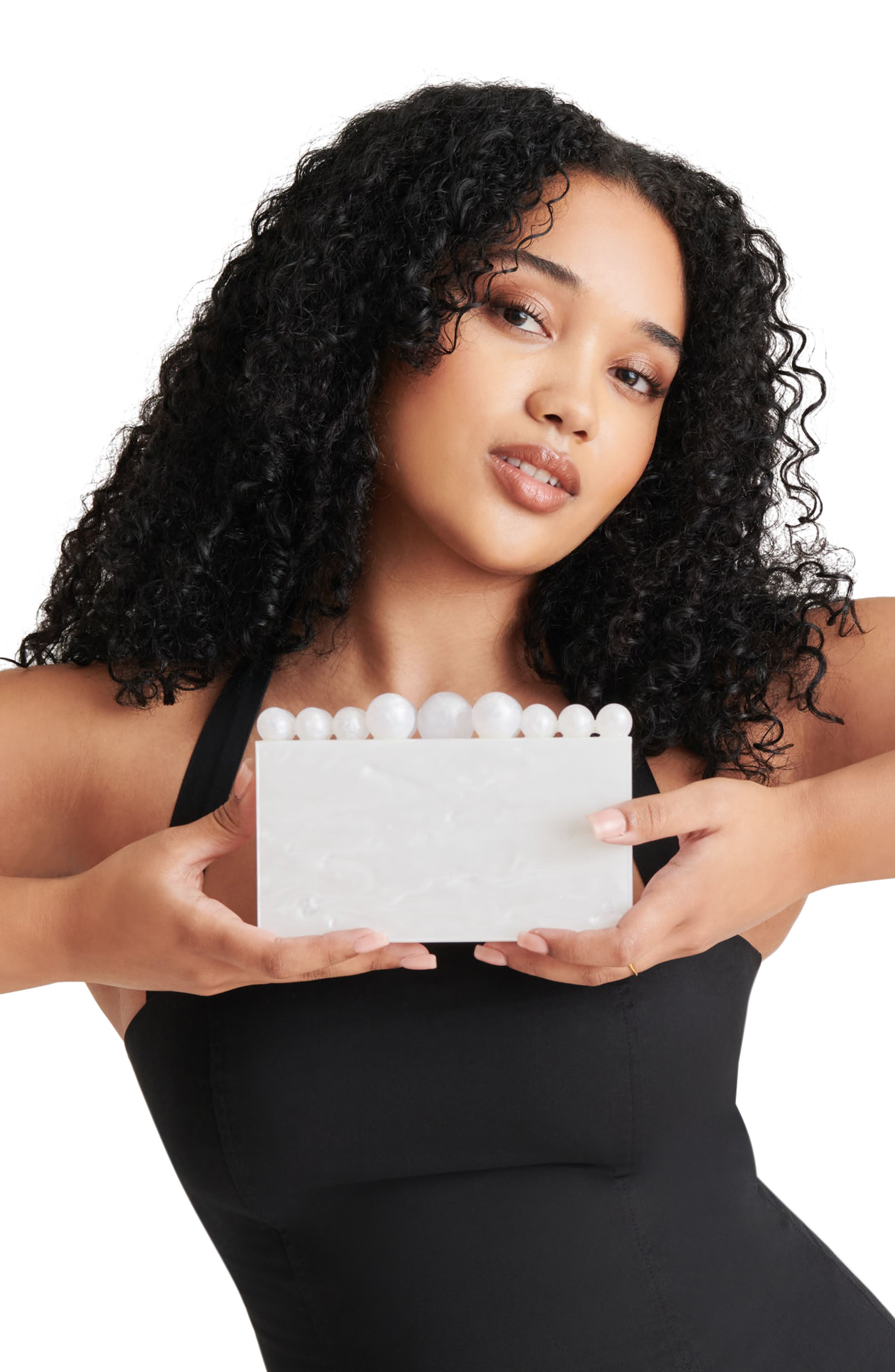 Dolce Vita Acrylic Box Clutch, Alternate, color, Pearl