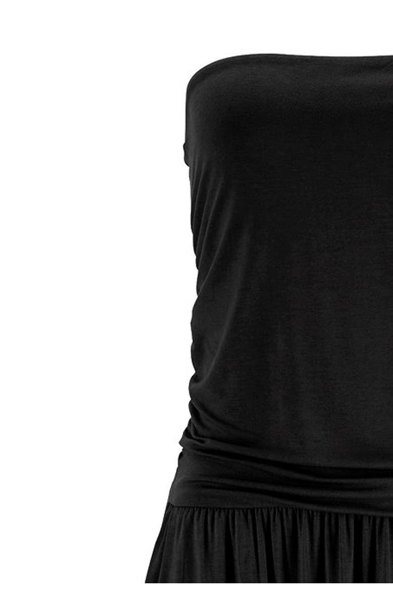 LASCANA Women's Bandeau Maxi Dress, Alternate, color, Black