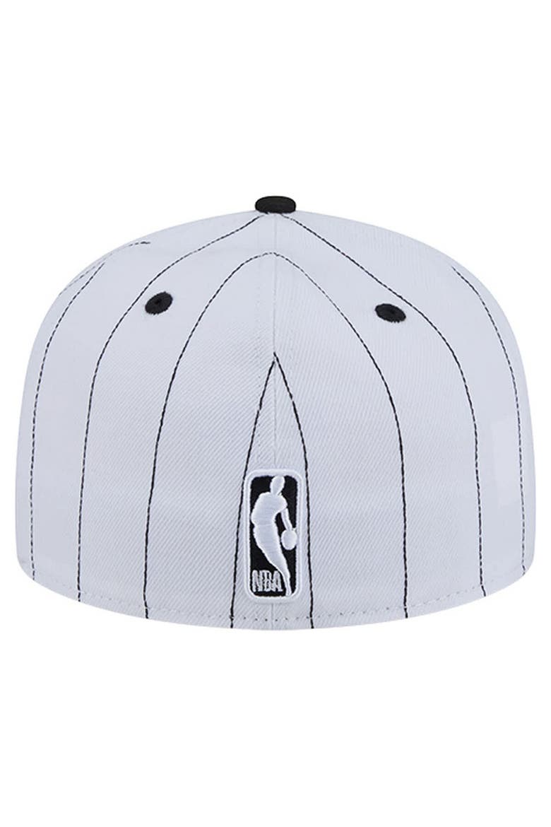Men's New Era  White Chicago Bulls Wordmark Pinstripe 59FIFTY Fitted Hat, Alternate, color, White