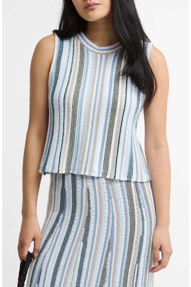 Josie Stripe Knit Cotton Blend Tank, Main, color, WHITE/ BLUE MULTI
