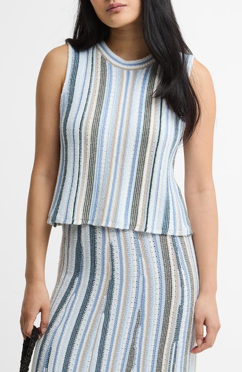 Josie Stripe Knit Cotton Blend Tank