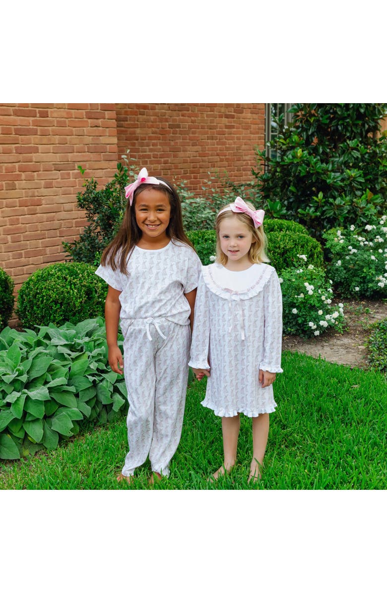 Lila and Hayes Emersyn Lace Trim Dress, Alternate, color, Easter Bunnies Pink