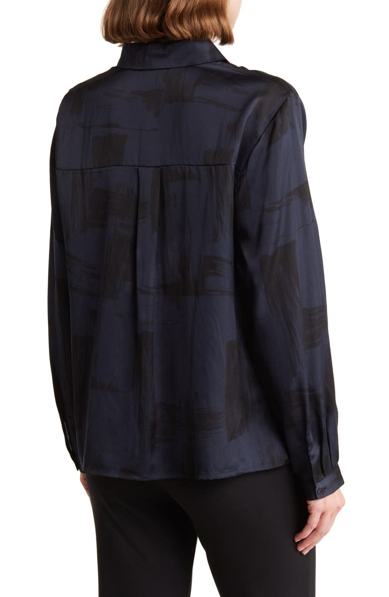 Eileen Fisher Classic Collar Easy Silk & Organic Cotton Button-Up Shirt, Alternate, color, 