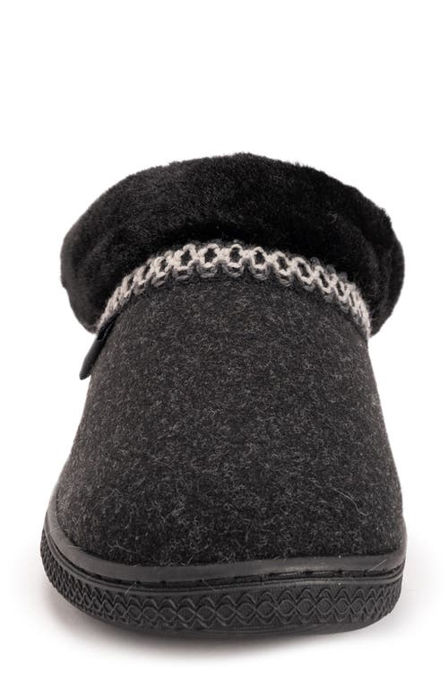 Muk Luks Neira Faux Shearling Slipper In Black