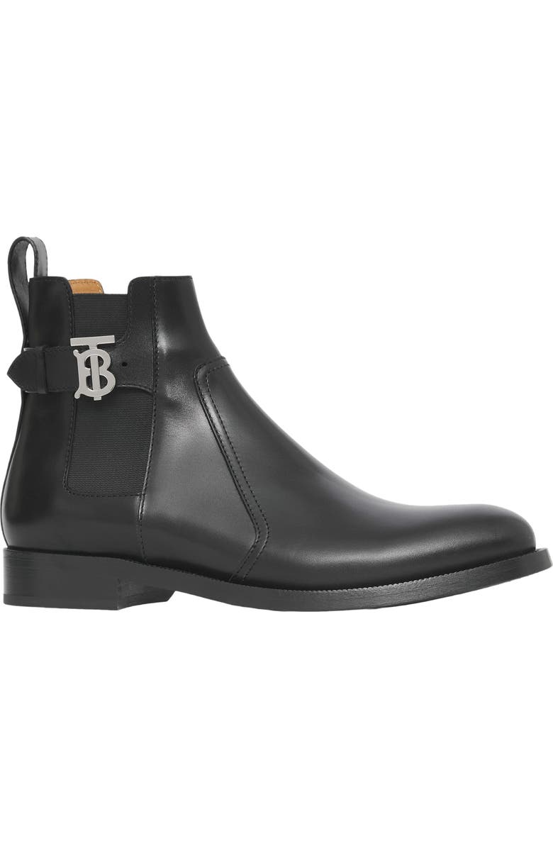 Burberry Luke TB Monogram Buckle Leather Chelsea Boot, Main, color,