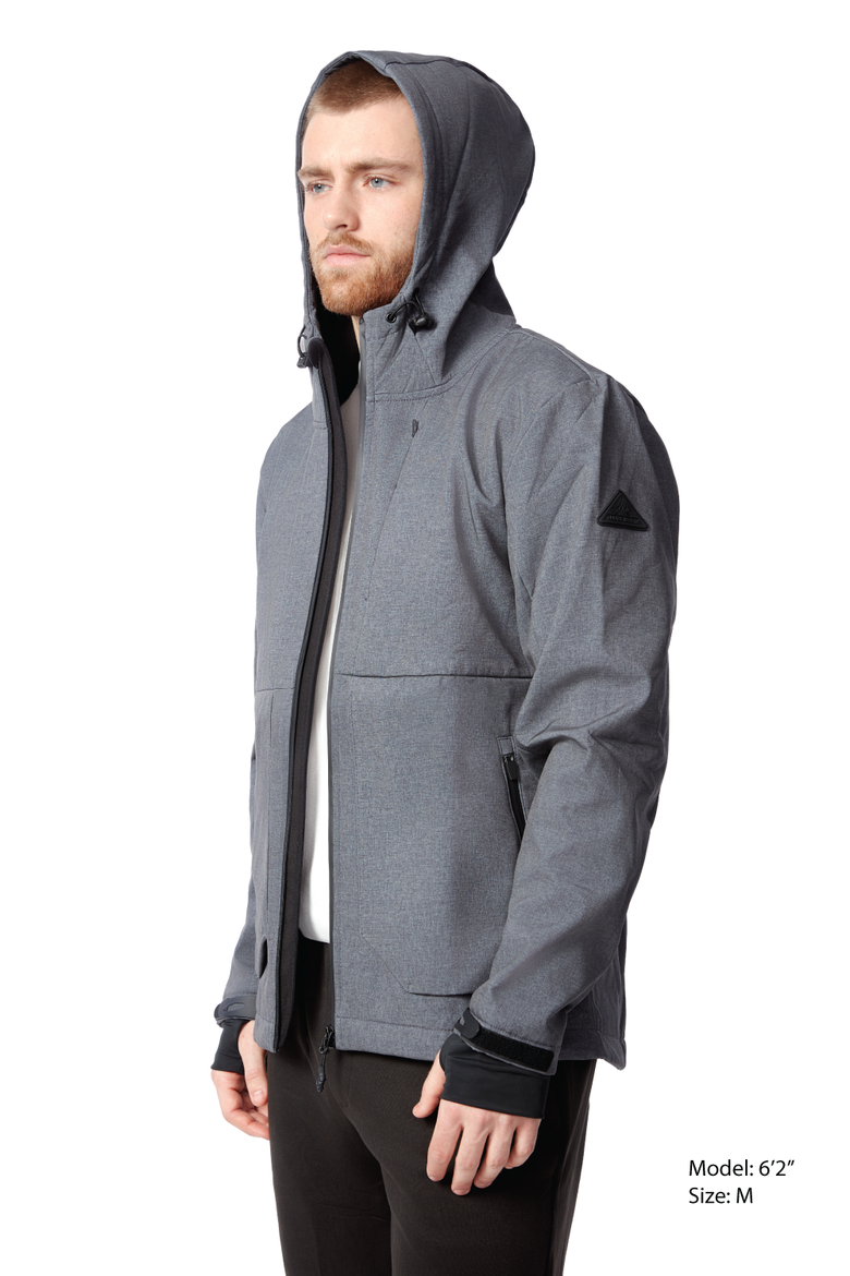 Tofino - Men's Fleece Lined Water-repellent Softshell Jacket, Alternate, color, DARK GREY