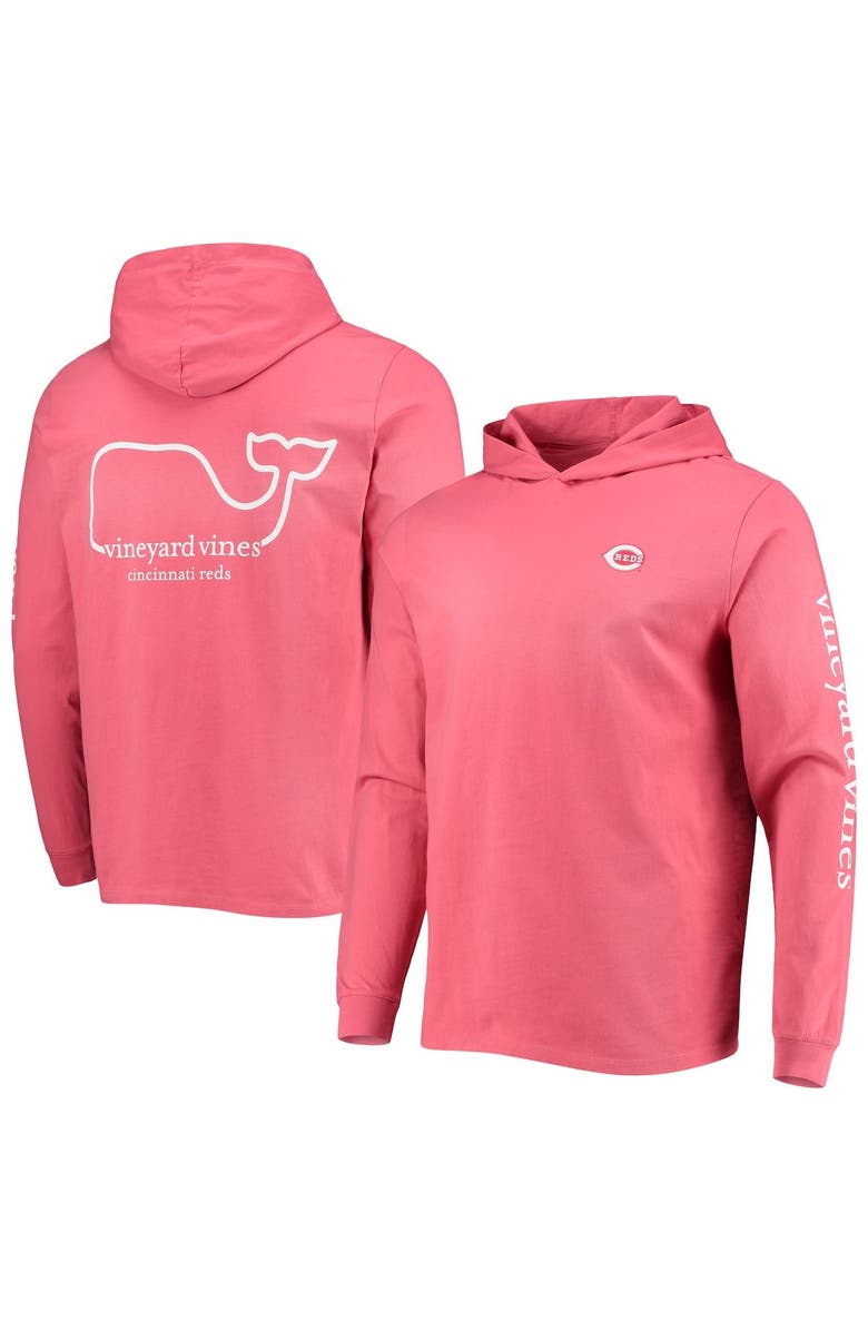 vineyard vines Men's Vineyard Vines Red Cincinnati Reds Logo Hoodie Long Sleeve T-Shirt, Alternate, color, 