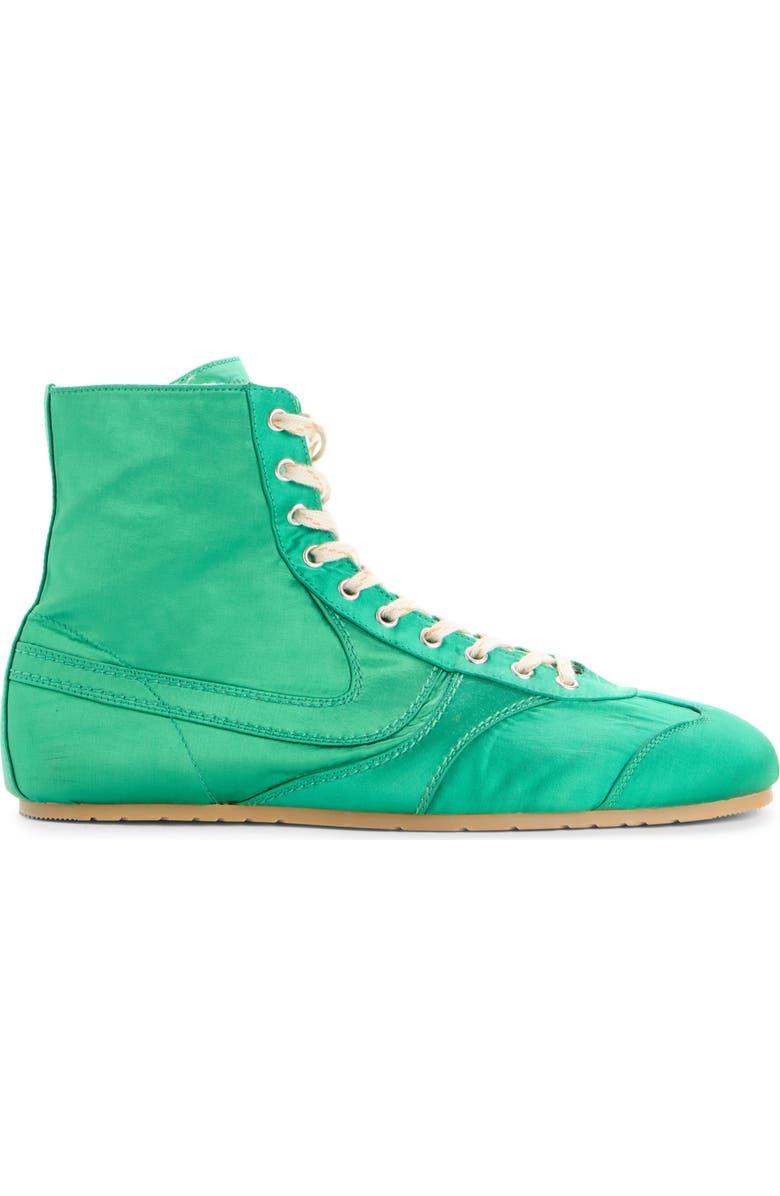 Dries Van Noten Soft & Slim Satin High Top Sneaker, Alternate, color, Green 604