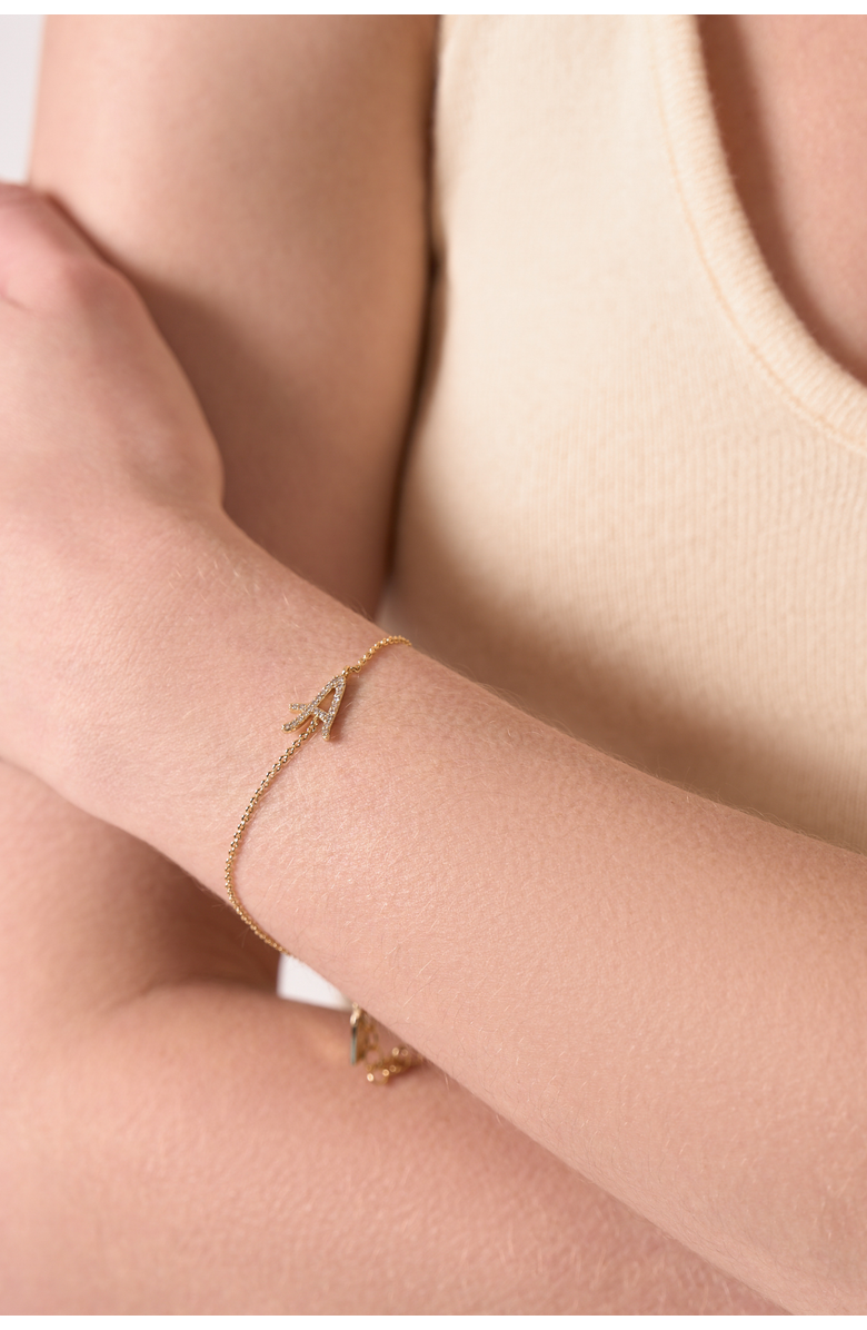 Electric Picks Just My Type Initial Bracelet, Alternate, color, Gold-M