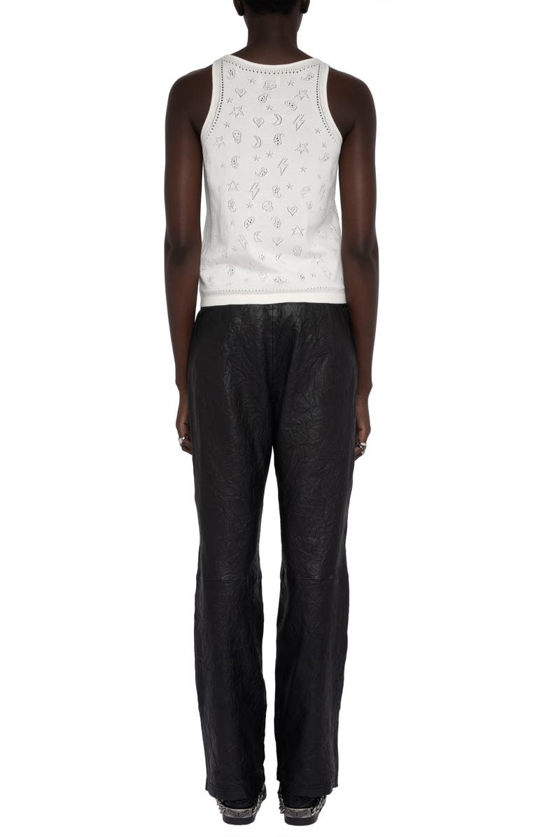 Zadig & Voltaire Jossy Bandana Pointelle Cotton Sweater Tank, Alternate, color, Eggshell