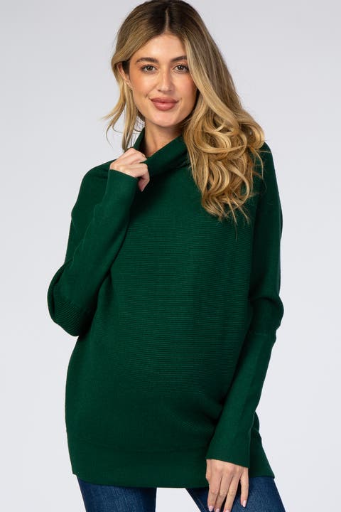 Funnel Neck Dolman Sleeve Sweater