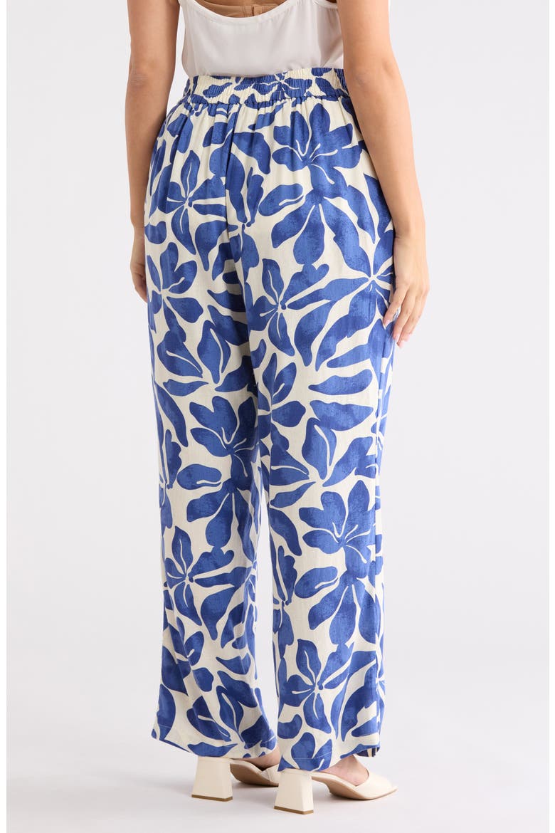 Floral Wide Leg Pants, Alternate, color, NATURAL BLUE PRINT