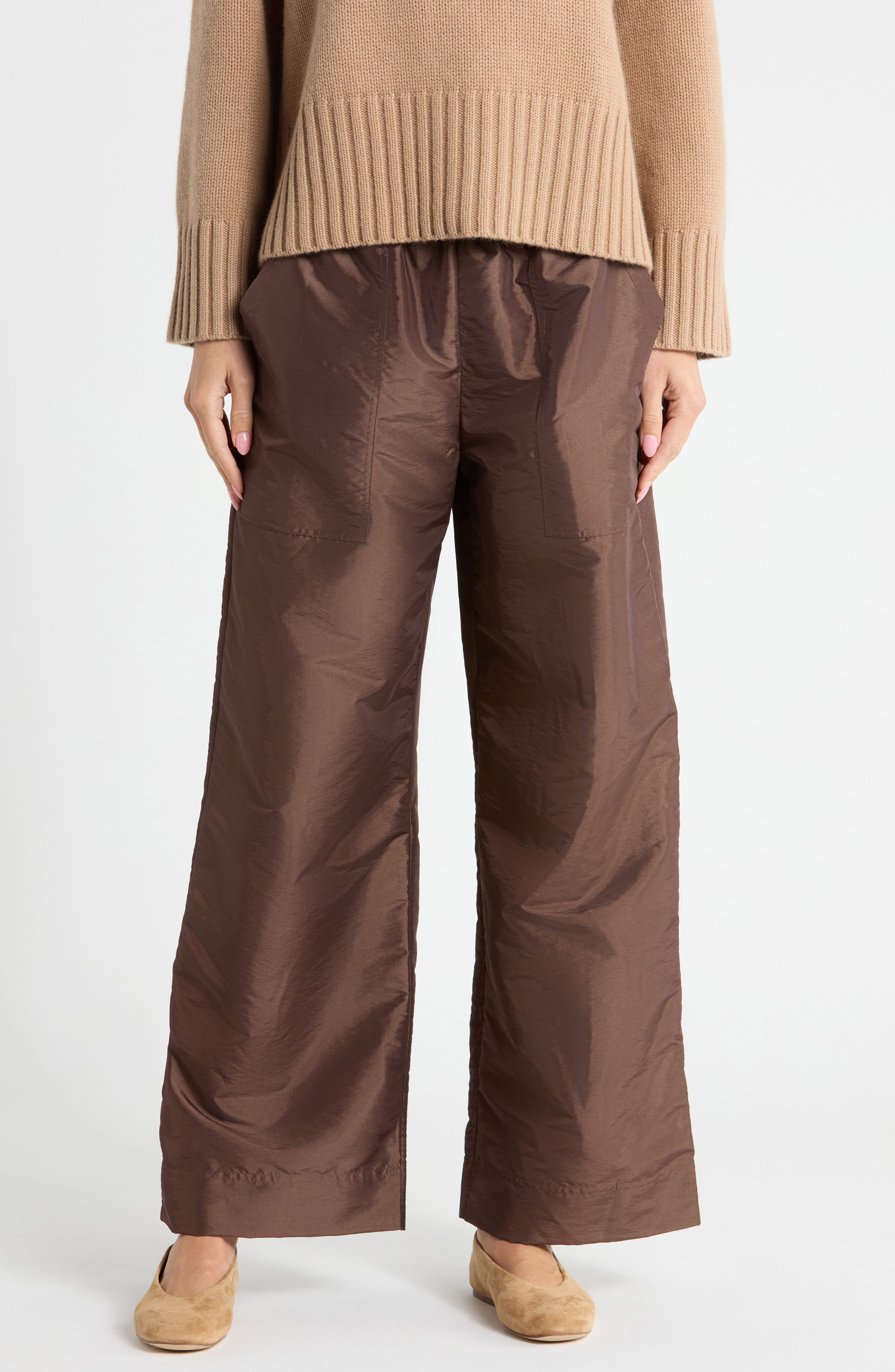 Arden High Waist Pull On Wide Leg Pants