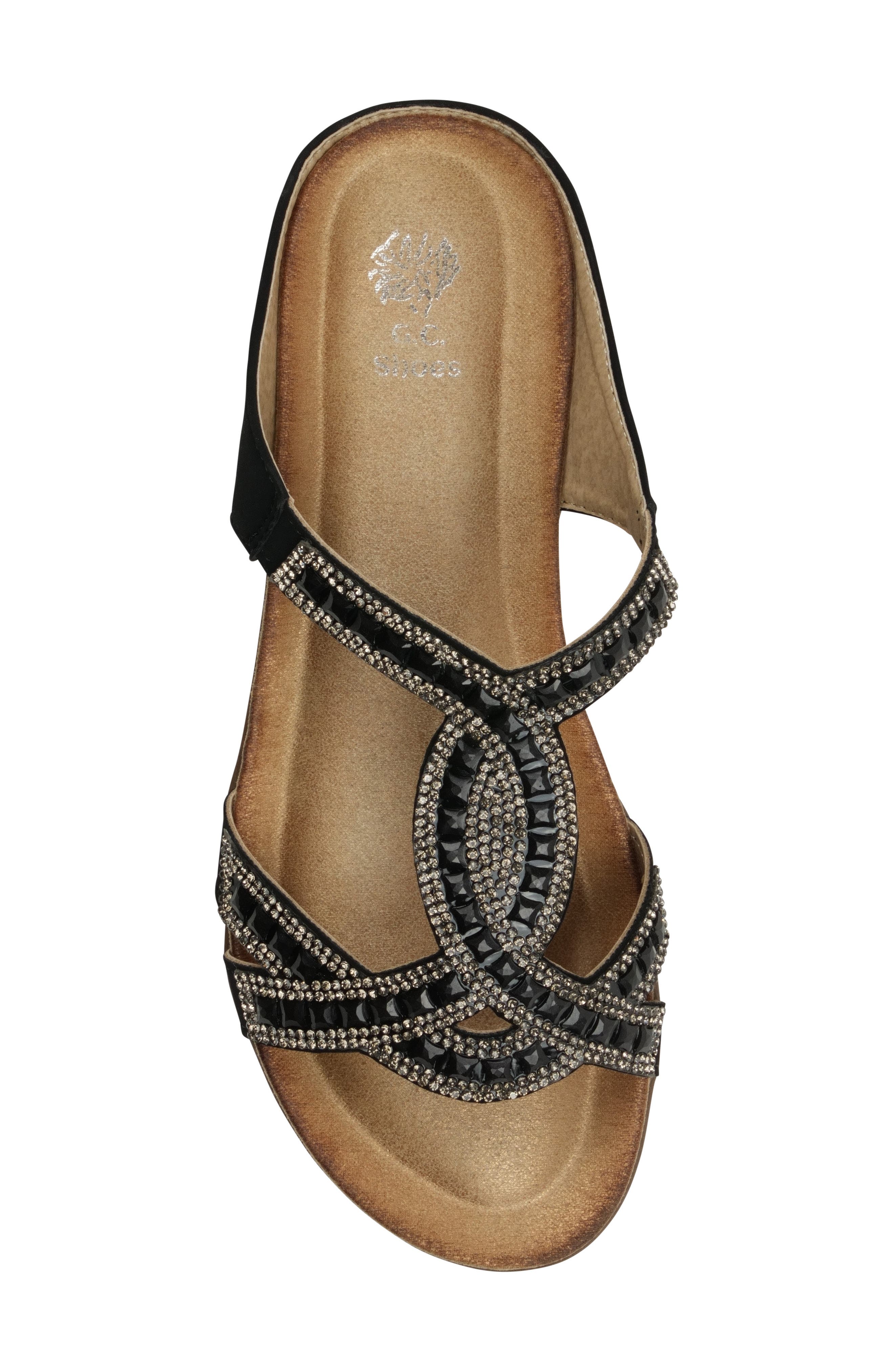 GOOD CHOICE NEW YORK Alora Embellished Slide Sandal, Alternate, color, Black