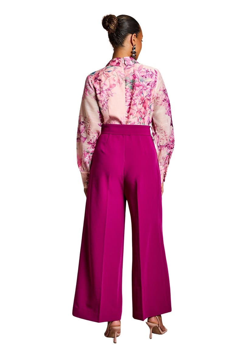 Petite Wide Leg Jumpsuit, Alternate, color, Plum