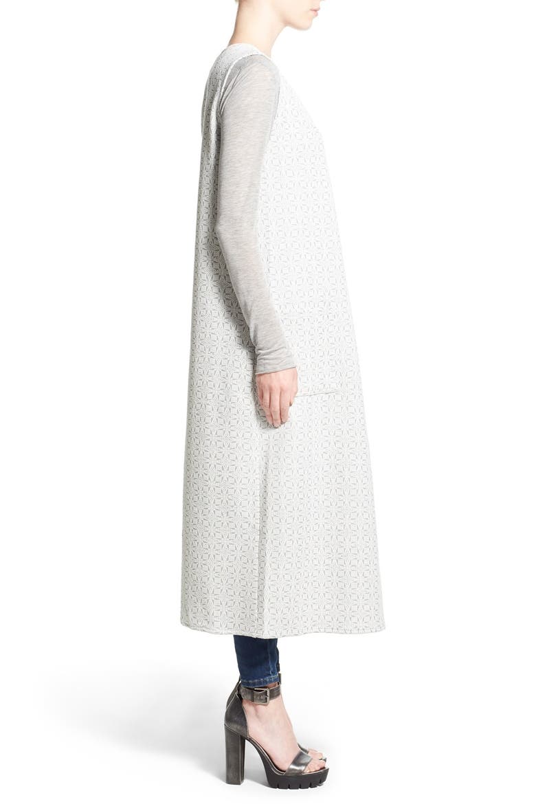 'Ivory' Longline Vest, Alternate, color, GREY/WHITE
