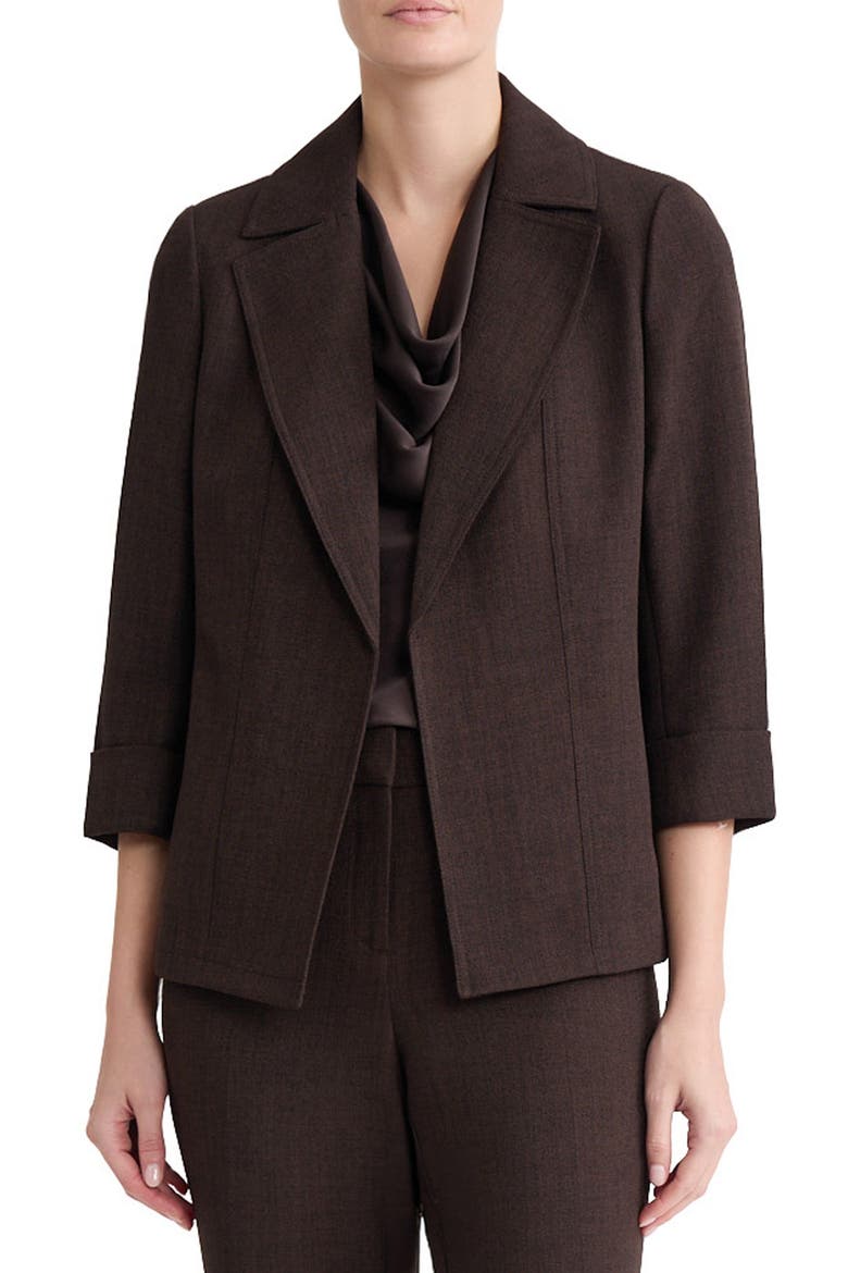 Open Front Blazer, Main, color, RICH CHOC MLNG
