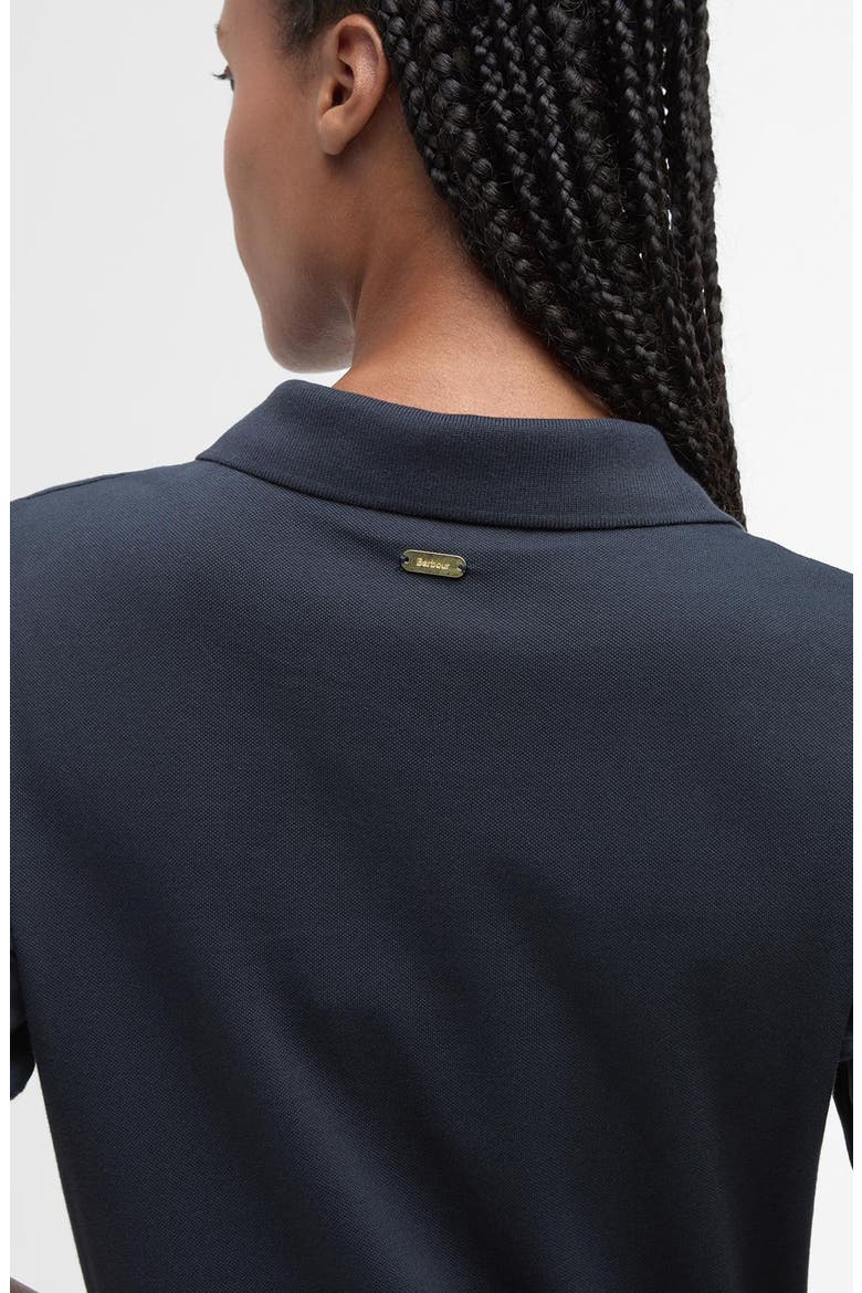 Celeste Stretch Cotton Piqué Polo Midi Dress, Alternate, color, NAVY