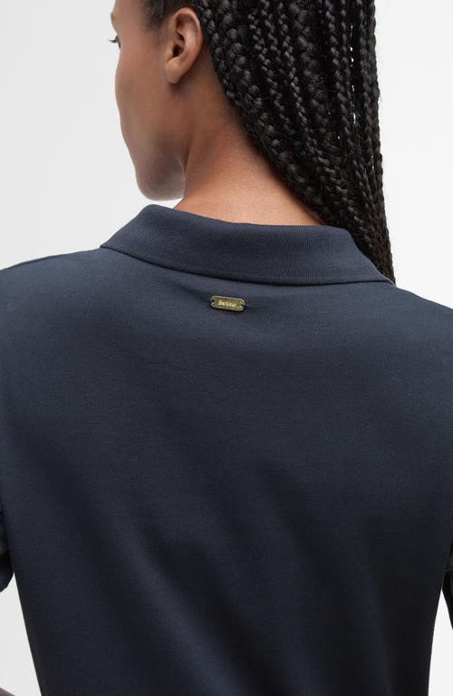 Barbour Celeste Stretch Cotton Piqué Polo Midi Dress In Navy