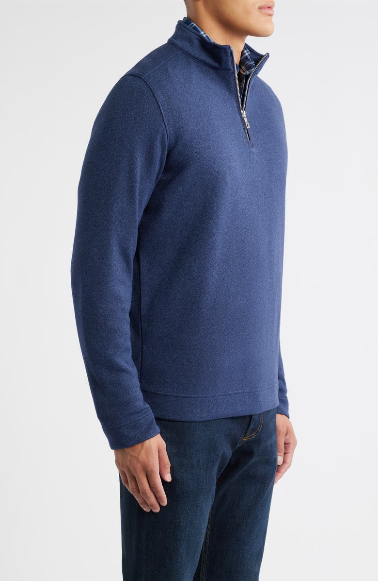 Peter Millar Crown Sweater Fleece Quarter Zip Pullover, Alternate, color, Navy
