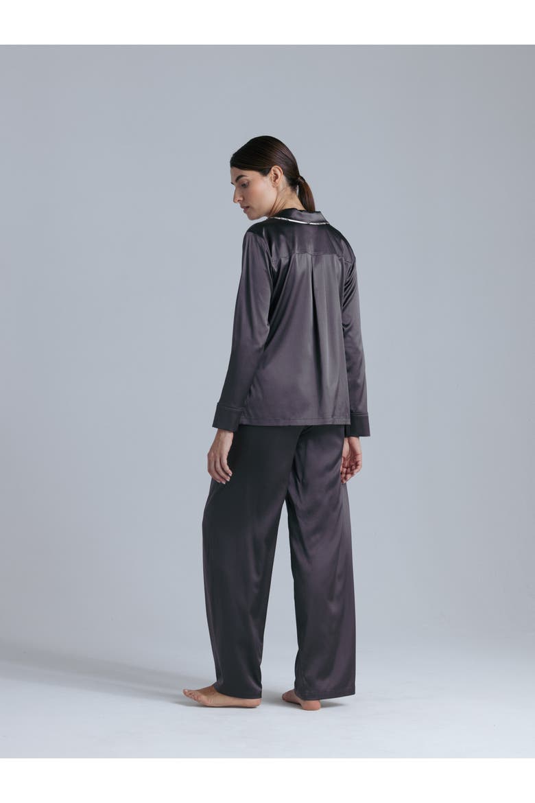Silk Sleep Shirt, Alternate, color, Magic Grey