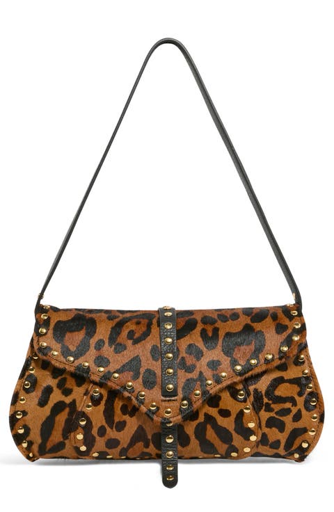 Armour Novelty Genuine Calf Hair Baguette Shoulder Bag