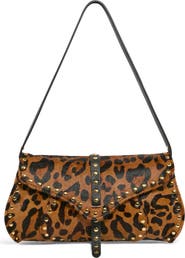 AIMEE Armour Novelty Genuine Calf Hair Baguette Shoulder Bag